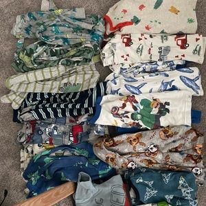 2T Toddler Pajamas - 15 outfits - footed and two piece bundle